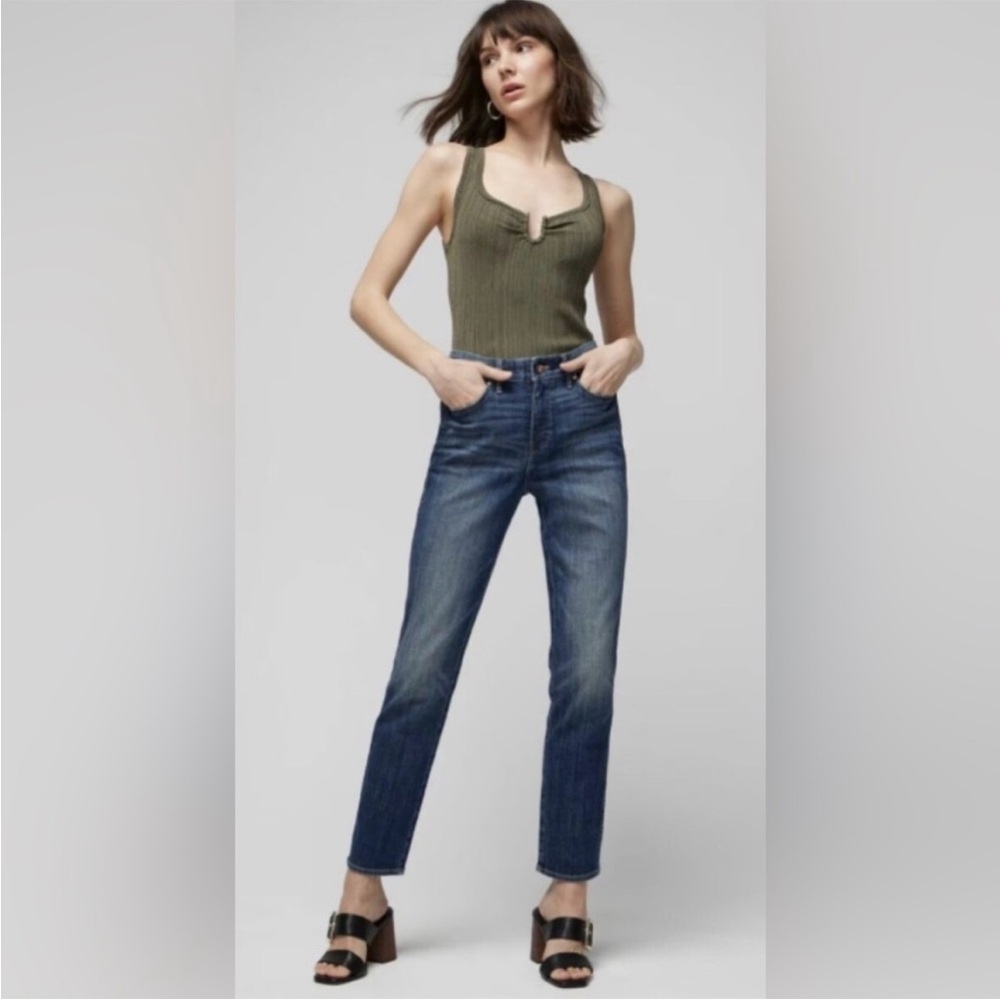 White House Black Market Olive Green Tank with Silver Hardware